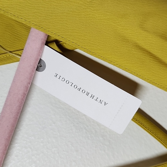 Anthropologie Pilcro Open Cross-back Kimono Golden Yellow Kaftan Front Tie O/S - Picture 7 of 14